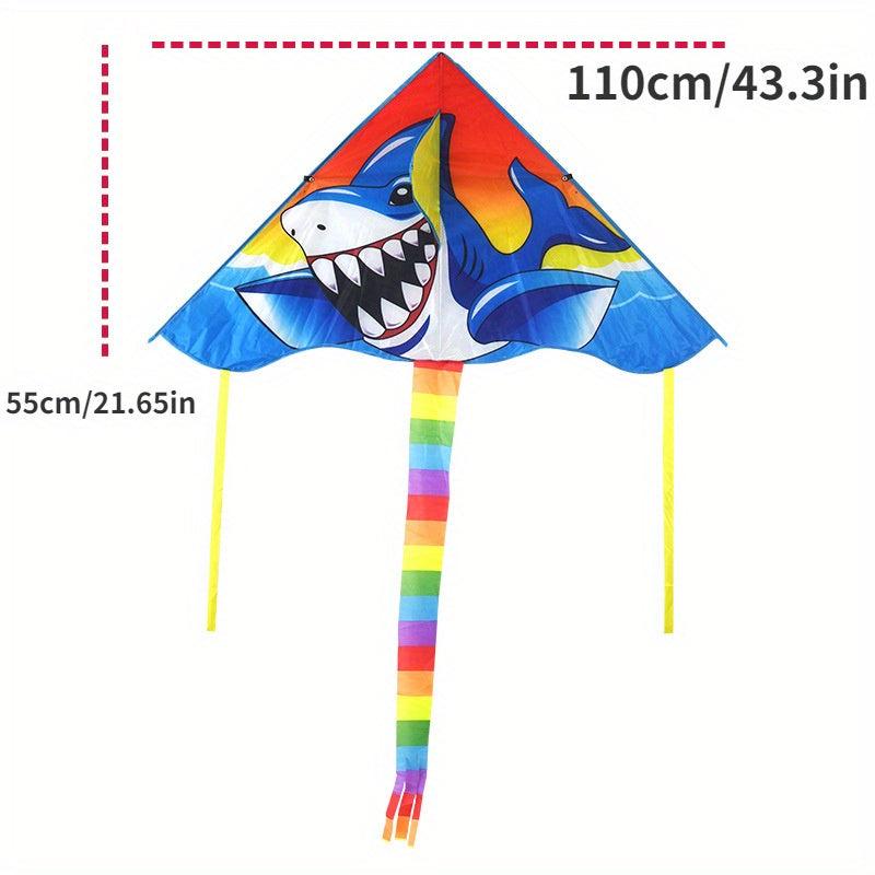 Triangle Polyester Wind Kite Shark Dinosaur Animal Kites