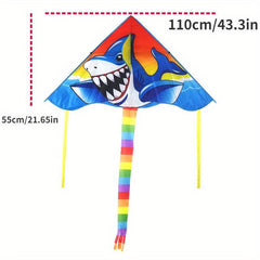 Triangle Polyester Wind Kite Shark Dinosaur Animal Kites