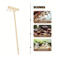 Small Bamboo Rake Crafts Mini Accessories Beach Play Tools Sand Table Rake