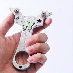 Slingshot Outdoor Butterfly Flat Leather Straight Plate