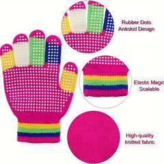 Anti Skid Magic Gloves Stretchy Winter Warm Knitted Gloves