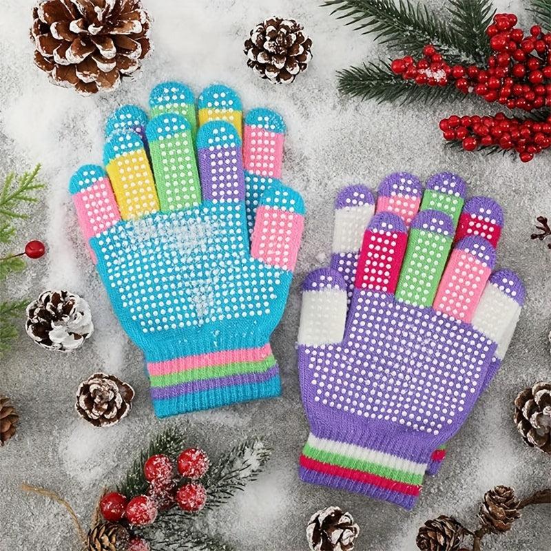 Anti Skid Magic Gloves Stretchy Winter Warm Knitted Gloves