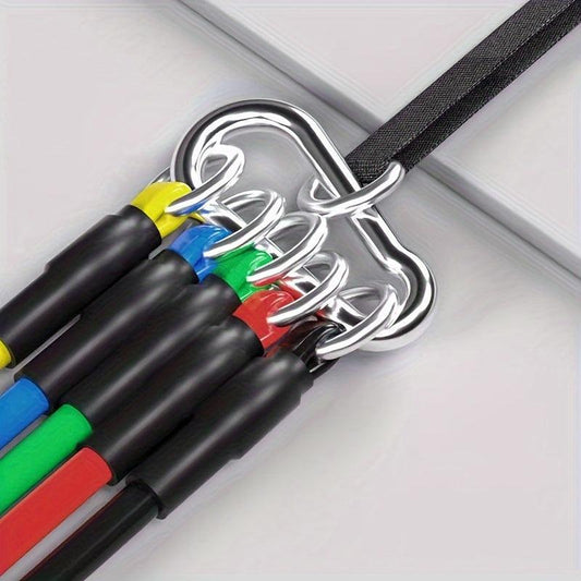 Adjustable 11-Piece Fitness Elastic Tube Set with 5 Bands and Handles