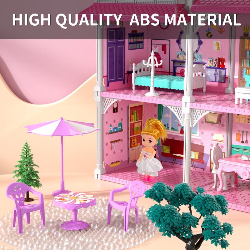 2-Story Dollhouse Dreamhouse For Girls w/ 2 Dolls & Accessories