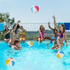 4pcs Inflatable Beach Balls with Pump for Pool Games Party Decorations