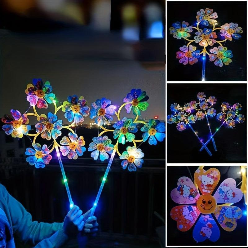 Luminous Toy Cartoon Spring Windmill Spring Toy for Kids