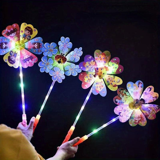 Luminous Toy Cartoon Spring Windmill Spring Toy for Kids