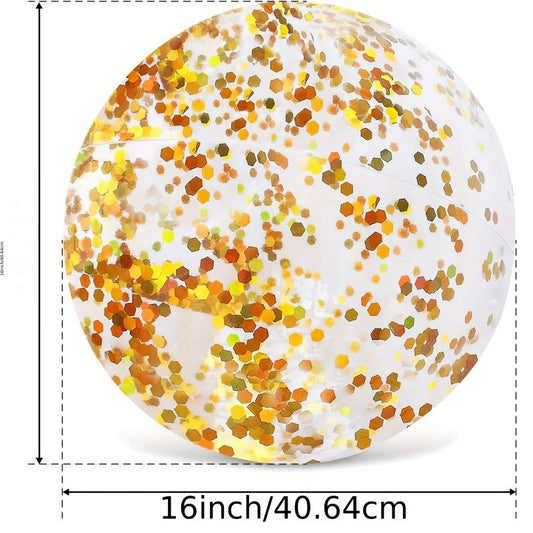 3 Pcs PVC Sequin Beach Ball Inflatable Transparent Toy