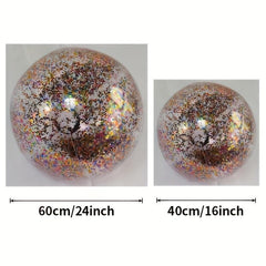 3 Pcs PVC Sequin Beach Ball Inflatable Transparent Toy