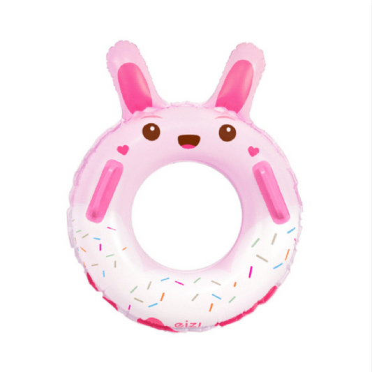 Children's Anti-rollover Swimming Ring, Pink Rabbit Design