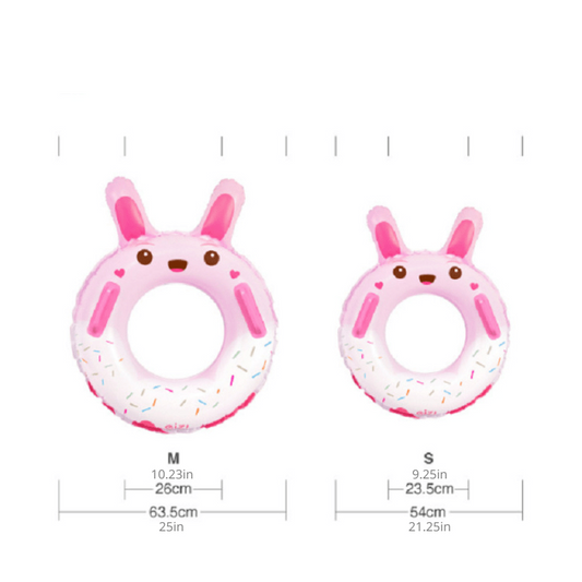 Children's Anti-rollover Swimming Ring, Pink Rabbit Design
