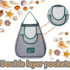 Beach Treasure Mesh Shovel & Bag Set - Shell Collecting Sand Sifting
