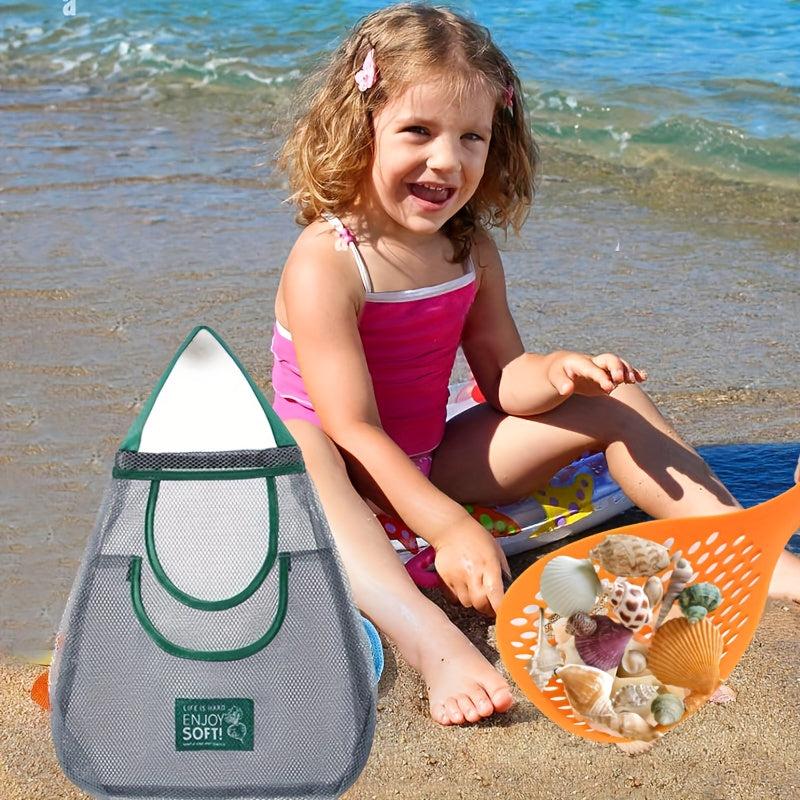 Beach Treasure Mesh Shovel & Bag Set - Shell Collecting Sand Sifting