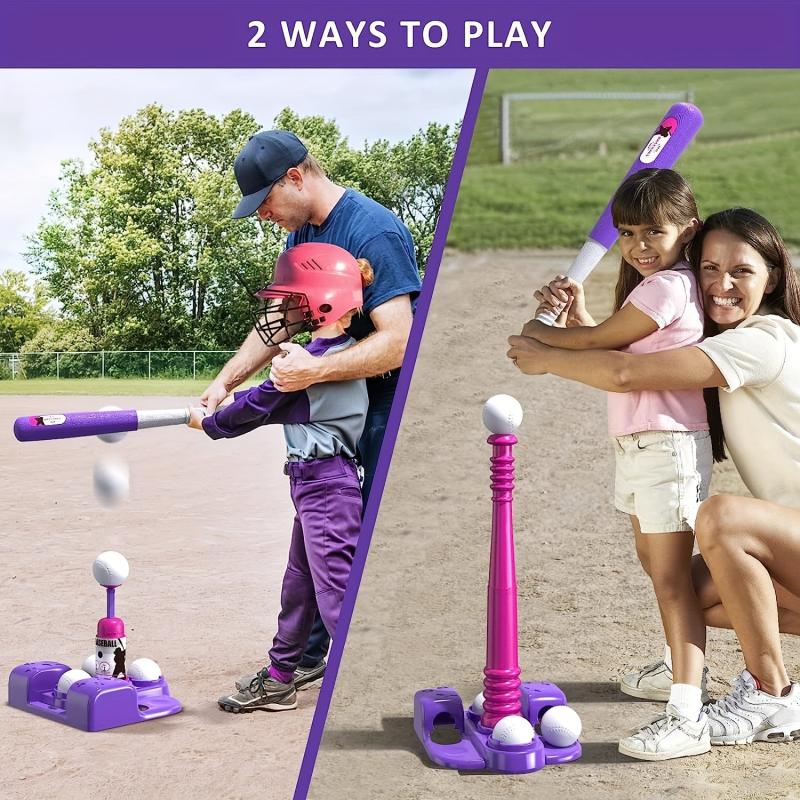 2in1 T Ball Sets For Kids 3 5 5 8 Tee Ball Set With Automatic Pitching Machine