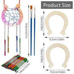 16 Pc Wooden Horseshoe Wind Chimes Set for Kids Birthday Party Crafts