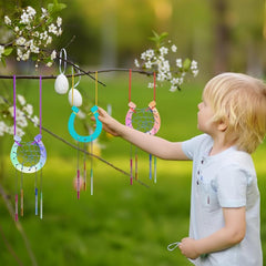 16 Pc Wooden Horseshoe Wind Chimes Set for Kids Birthday Party Crafts