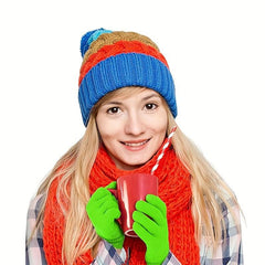 Stretchy Mittens Sports Knit Gloves Unisex Winter Elastic Warm Mittens