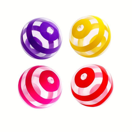 4PCS Beach Ball Set for Pool or Beach, 40-64 cm, Four Colors, Rainbow Design