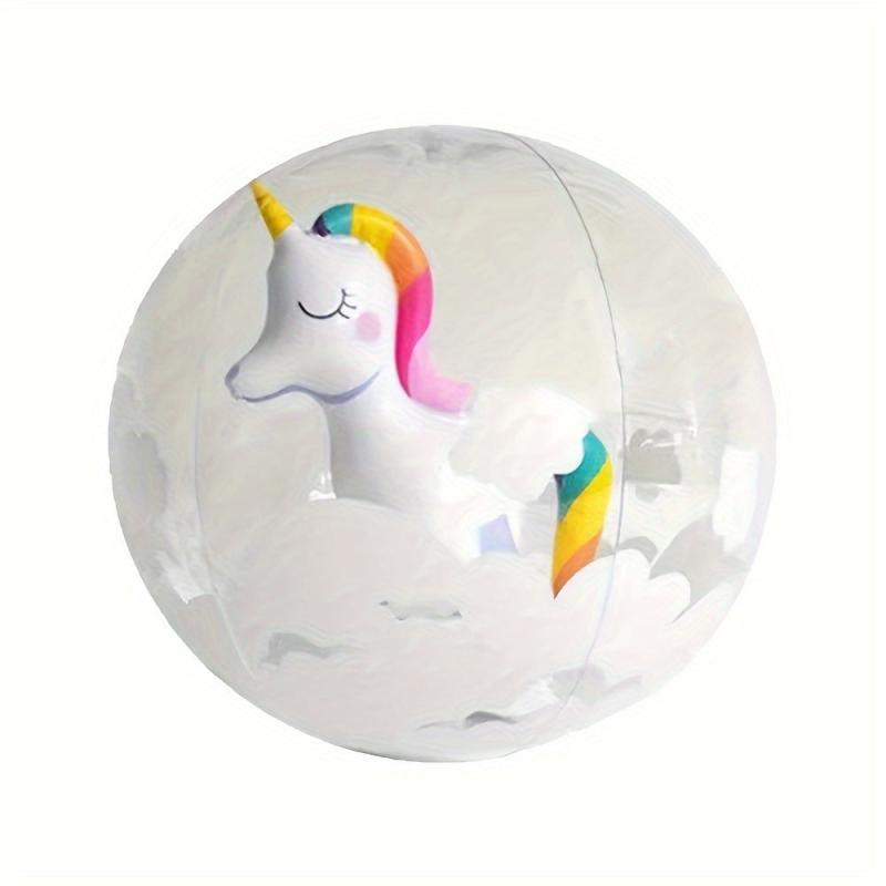 1pc Inflatable Beach Ball Unicorn Flamingo Cartoon Design Medium Ball