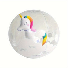 1pc Inflatable Beach Ball Unicorn Flamingo Cartoon Design Medium Ball