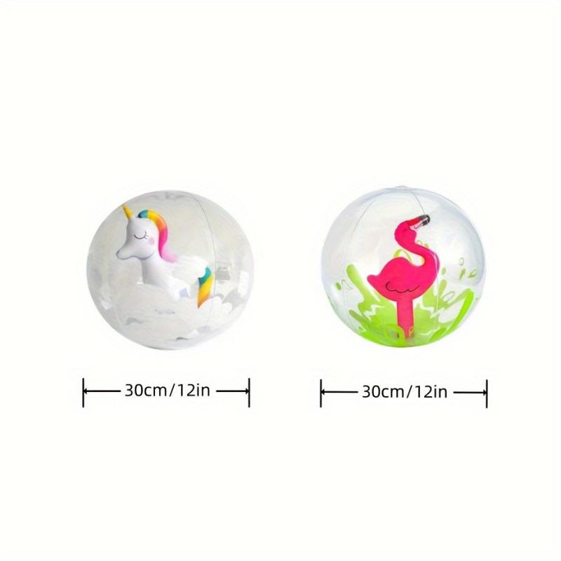 1pc Inflatable Beach Ball Unicorn Flamingo Cartoon Design Medium Ball