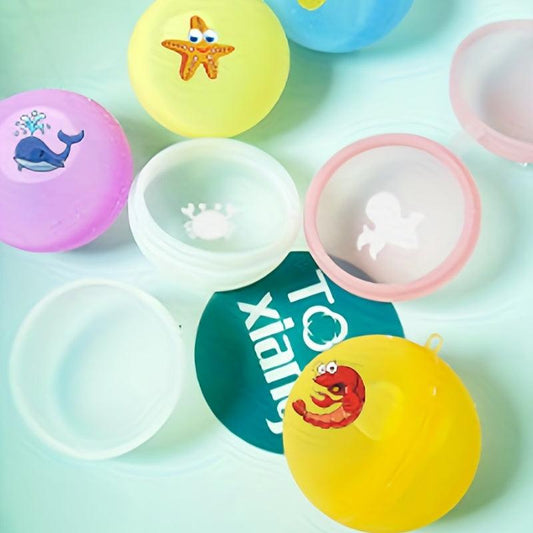 3Pcs Random Marine Cartoon Water Ball Reusable Water Battle Decompression Toy