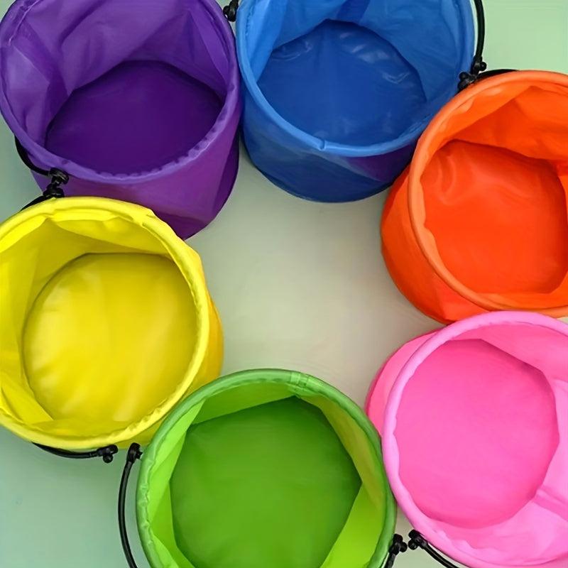 1pc Folding Beach Sand Bucket For Children Outdoors Gift