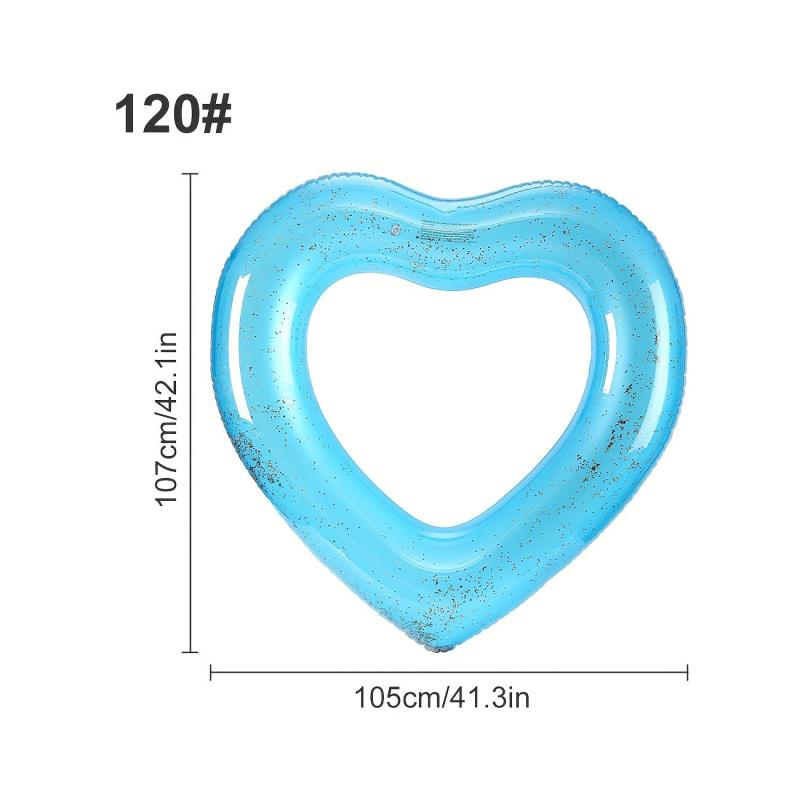 Heart-shaped Sequined Swimming Ring PVC Floating Row Water Toy