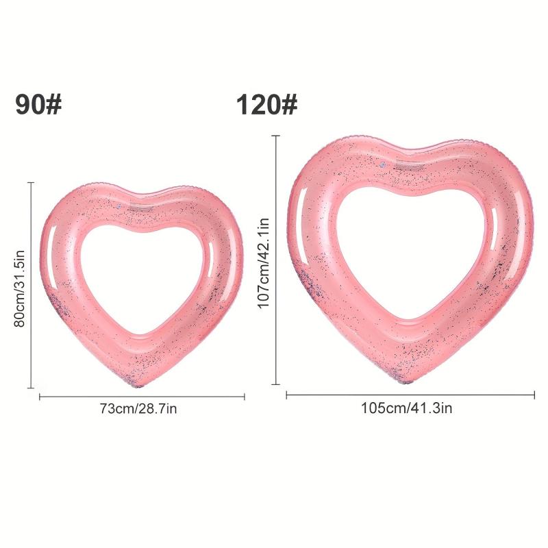 Heart-shaped Sequined Swimming Ring PVC Floating Row Water Toy