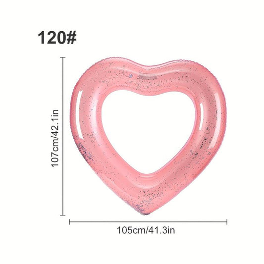 Heart-shaped Sequined Swimming Ring PVC Floating Row Water Toy