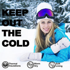 Women's Waterproof Touch Screen Ski Gloves