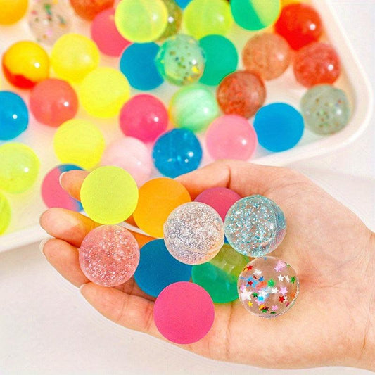 10pcs Colorful Transparent Elastic Bouncing Balls Toy For Children Gift