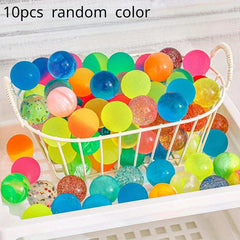 10pcs Colorful Transparent Elastic Bouncing Balls Toy For Children Gift