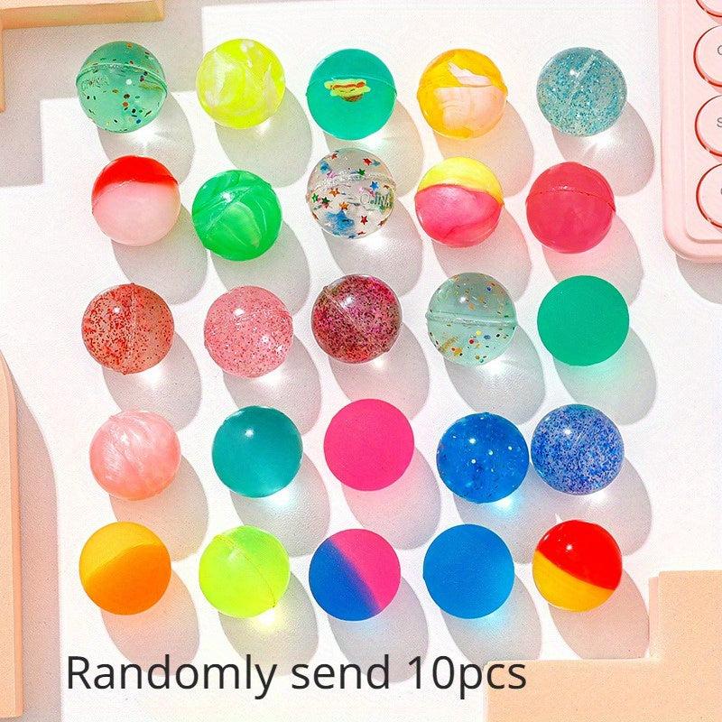 10pcs Colorful Transparent Elastic Bouncing Balls Toy For Children Gift