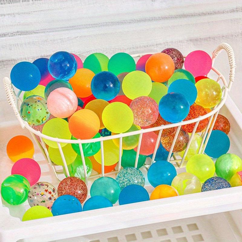 10pcs Colorful Transparent Elastic Bouncing Balls Toy For Children Gift