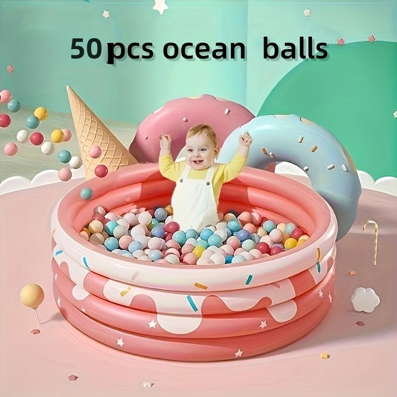 50Pcs Colorful Macaroon Candy Ocean Balls, Thick PE Bubble Ball Toy