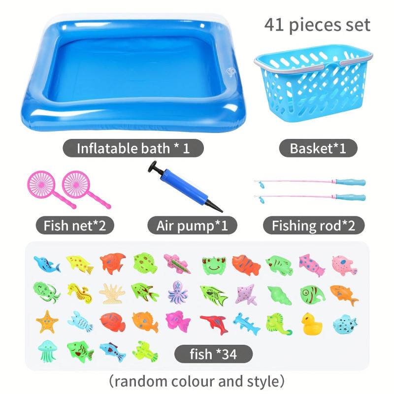 Magnetic Fishing Set Inflatable Pool Party Model Outdoor Toy Gift