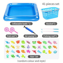 Magnetic Fishing Set Inflatable Pool Party Model Outdoor Toy Gift