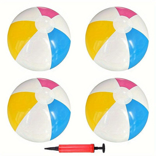 4pcs Colorful PVC Inflatable Beach Ball Water Play Toy Bal