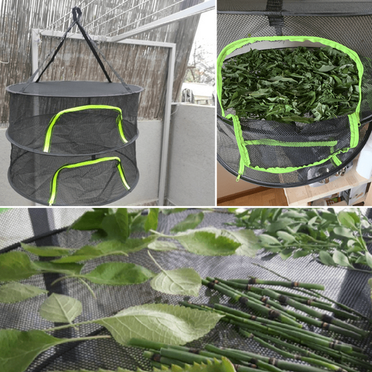 Hanging Basket Folding Rack 2 Layers Mesh Dryer Bag With Zipper