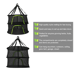 Hanging Basket Folding Rack 2 Layers Mesh Dryer Bag With Zipper