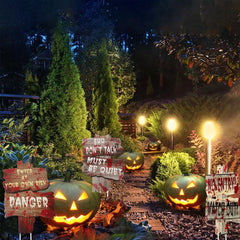 6 Pcs Halloween Yard Signs Outdoor Decor Party Stakes Letters Props