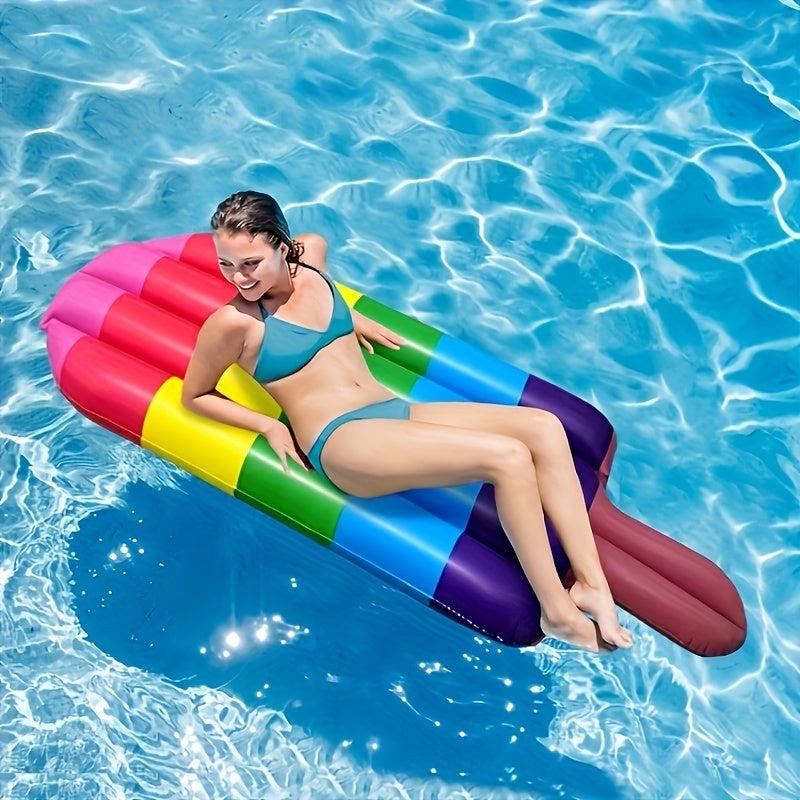 Colorful Stick Ice Inflatable Pool Lounger for Adults