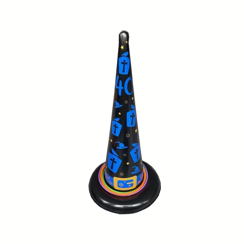 Inflatable Toy Halloween Witch Hat Ring Game Props