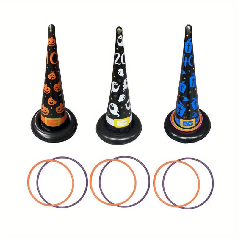 Inflatable Toy Halloween Witch Hat Ring Game Props