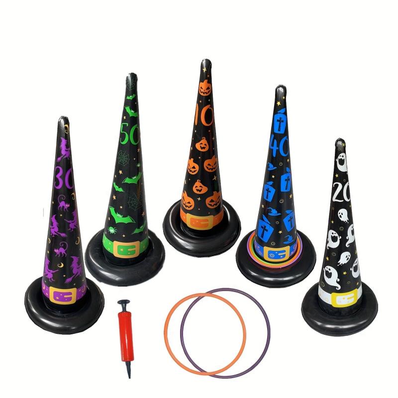 Inflatable Toy Halloween Witch Hat Ring Game Props