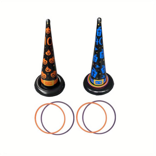 Inflatable Toy Halloween Witch Hat Ring Game Props