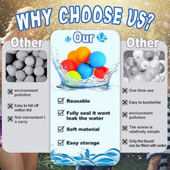 Silicone Reusable Water Balloons Self Sealing Water Ball for Kids