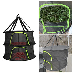Folding Rack Herbs Drying Net 2 Layers Mesh Dryer Bag