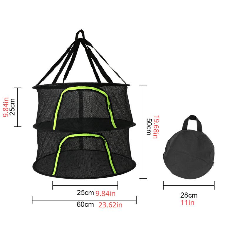 Folding Rack Herbs Drying Net 2 Layers Mesh Dryer Bag